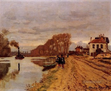  river Art Painting - Infantry Guards Wandering along the River Claude Monet